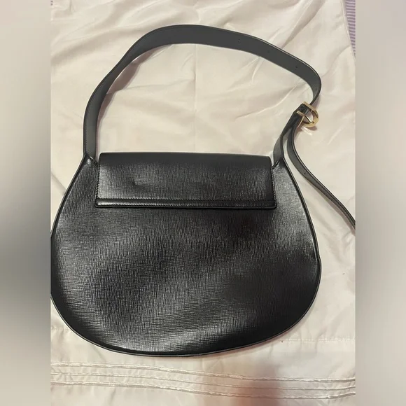 Black Leather Anine Bing Shoulder Bag